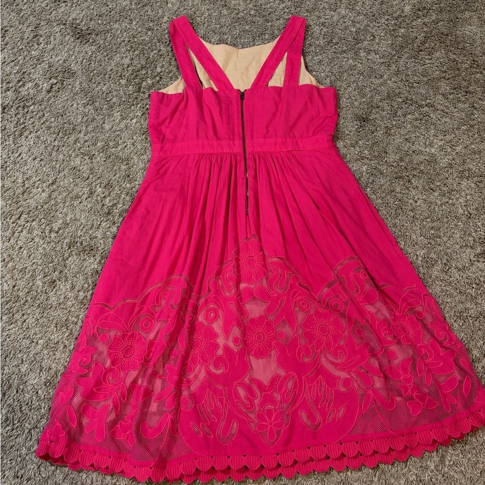 Anthropologie Moulinette Soeurs Dress Womens 8 Rose Pink Sierra Rhododendron - Picture 11 of 12